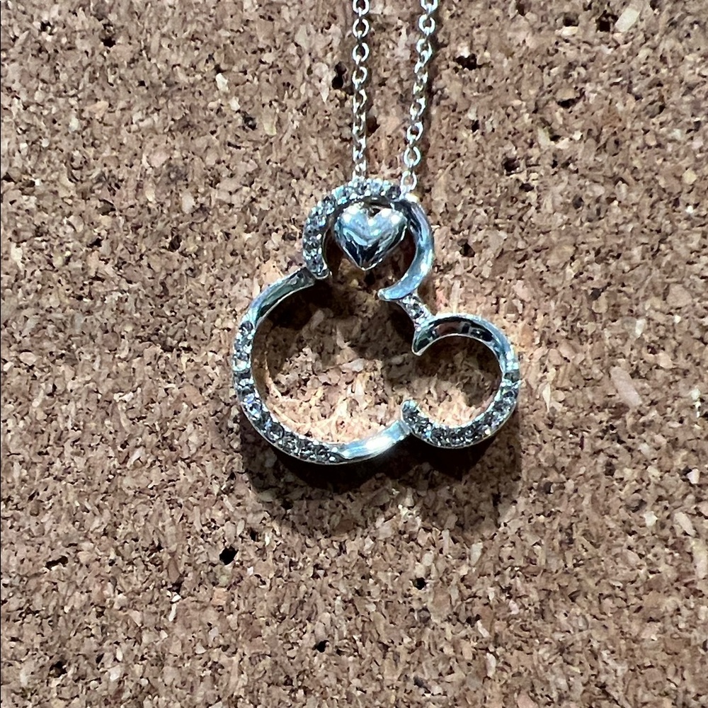 Disney Silver Mickey Mouse Pendant Necklace